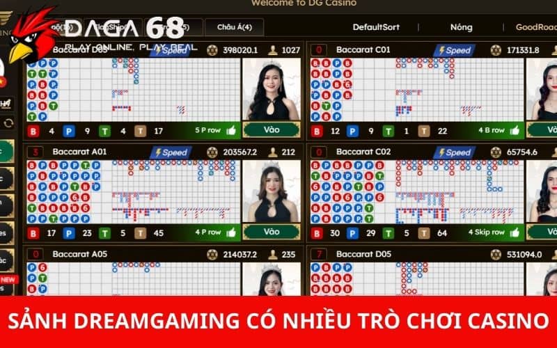 Các trò chơi có tại sảnh DreamGaming khi tham gia Các trò chơi có tại sảnh DreamGaming khi tham gia